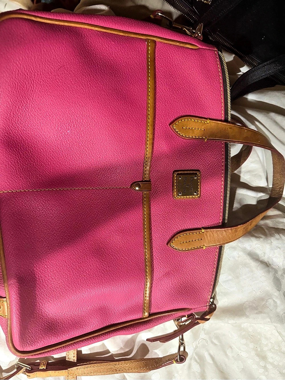 Dooney & Bourke Pink & Brown Tote Bag